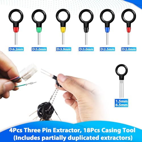Image of Terminal Removal Tool Kit 139 Pcs Depinning Tool Electrical Connector Pin Removal Tool Kit Pin Extractor Tool Set Wire Terminal Release Tool for Automotive Car Household Devices