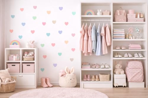 Image of Pastel Color Heart Sticker for Scrapbook or for Wall Decoration, Nursery Decor, Home Decor (Pastel Set)