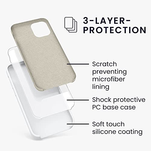 Image of VONZEE Liquid Silicone Soft Back Cover for iPhone 12 Mini Case, Shockproof Slim Camera & Full Body Protection Non Yellowing Cover with Microfiber Lining & Logo Cut (5.4 Inch) -White