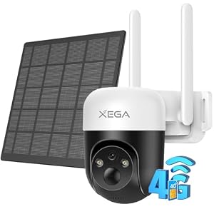 Xega 4G LTE Solar Überwachungskamera mit SIM Karte Akku 2K 3MP Kabellose
