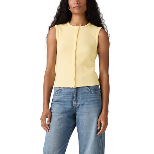 Levi's Women's Rory Sleeveless Button Up, (New) French Vanilla, Large