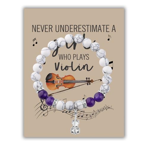 BLEOUK Violin Charm Bracelet Violinist Gift Violin Player Gift Violin Jewelry Musician Never Underestimate Who Plays Violin