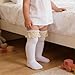 MKYSZLT Baby Girl Knee High Socks Newborn Infant Toddler Cotton Lace Ruffle Long Socks Tall Stockings Dress Sock 0-24 Months (US, Age, 0 Months, 6 Months, all white)