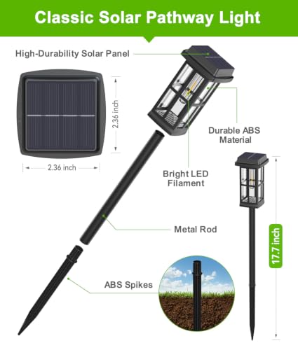 8-Pk Ahaorigin Solar Pathway Lights w/ 2 Lighting Modes - image 2