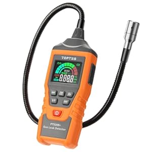 Rechargeable Gas Leak Detector, PT520B+ Natural Gas Leak Detector with a 17-inch Probe to Situate Gas Leaks for Propane, Natural Gas, Methane, LPG in RV or Home, Measuring PPM or%LEL – Orange