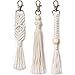 Produktbild WE-WHLL 3Pack Makramee Schlüsselanhänger Boho Makramee Taschenanhänger mit Quasten Auto hängenden Schmuck