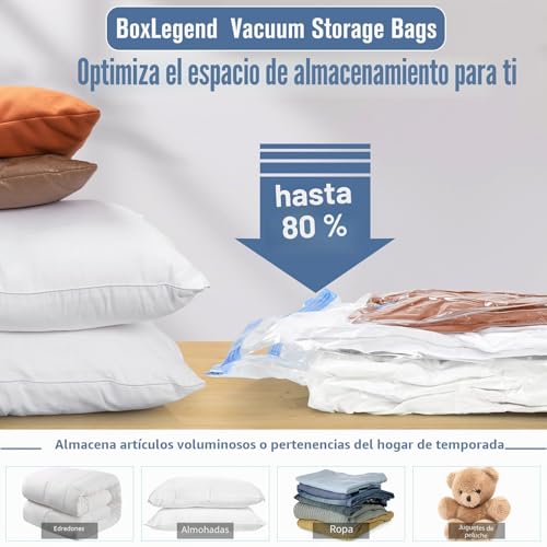 Miniatura 9 de Boxlegend Bolsas De Almacenamiento Al Vacío Bolsas Al Vacío 6 Piezas 2 100x80 2 80x60 2 60x40cm Bolsas Vacío Ropa Aspiradora Ahorro De Espacio Para Guardar Ropa, Edredones, Almohadas, Mantas