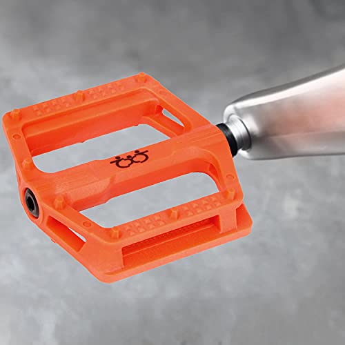 Boruizhen Road Bike Platform Pedals Lightweight Nylon Bicycle Pedals 9/16 For Road Mountain Bike (Orange) #TOP4