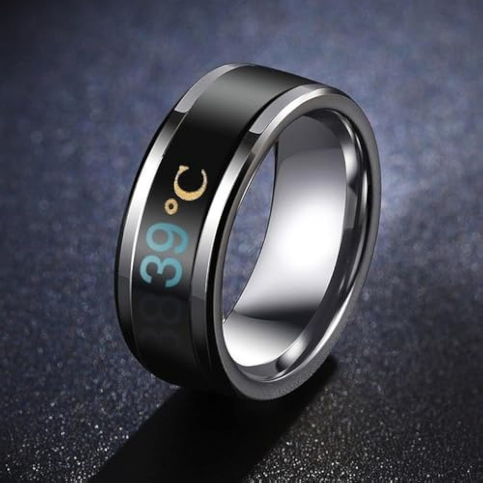 Stainless Steel Temperature Sensor Thumb Ring, Unisex