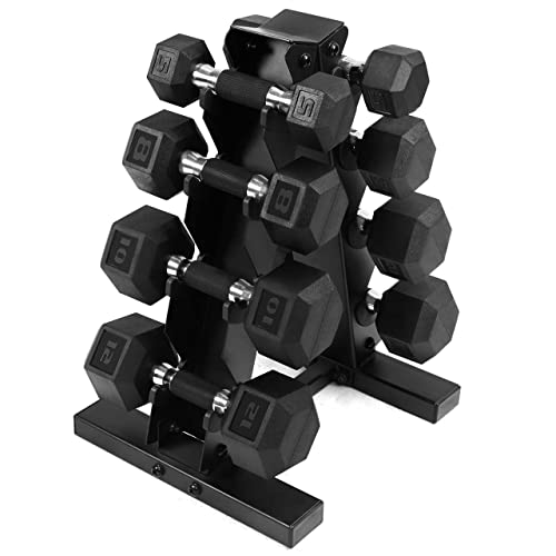 Wf Athletic Supply Rubber Encased Hex Dumbbells With Rubber Grip Contoured Handle For Muscle Toning, Strength Building & Full Body Workout #TOP18