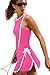 Yanekop Womens Tennis Dress with Built in Shorts Athletic Dresses Golf Outfits Exercise Workout Dress Activewear(Hot Pink,XS)