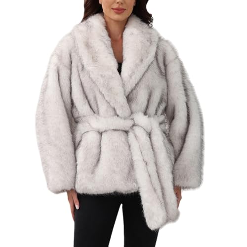Manteau en fausse fourrure pour femme cardigan ample et veste duveteuse chic