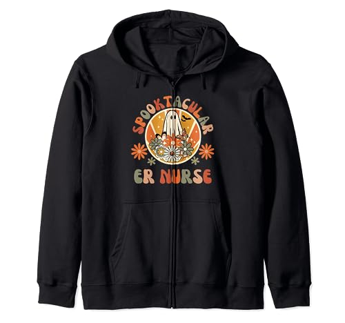 Spooktacular ER infermiera, pronto soccorso infermiera Halloween, ER RN Felpa con Cappuccio