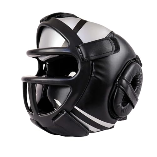 Casco de boxeo unisex de protección completa para entrenamiento de Taekwondo MMA L negro