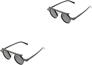 2 Pçs Óculos De Sol Punk Redondos Óculos De Sol De Praia Para Homem Óculos De Sol De Praia Para Mulheres Óculos De Sol Da Moda Para Mulheres Óculos De Sol Femininos Óculos De Sol