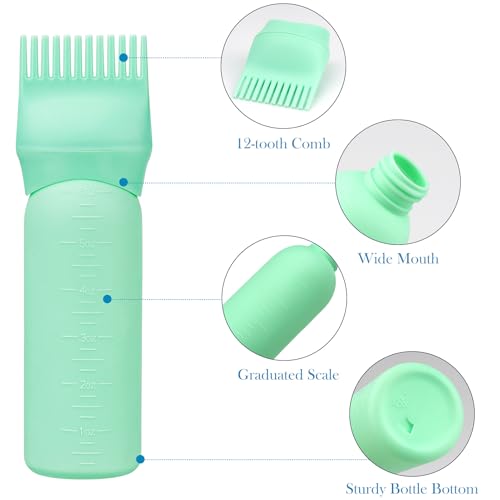 image for Cosywell 3 Pack Root Comb Applicator Bottle 6 Ounce Hair Oil Bottle Ha