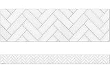 Modern Farmhouse White Herringbone Straight Border Trim