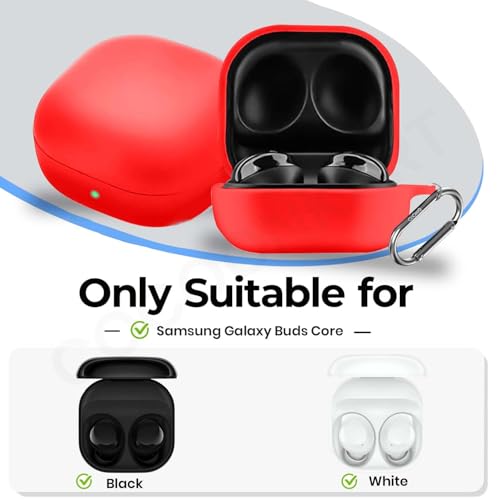 Image of Cocoonkart Soft Silicone Case Cover Compatible with Galaxy Buds Core (2025) (Red)