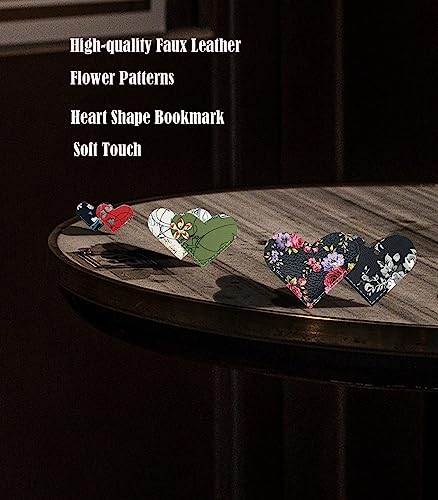 Leather Heart Bookmark,6Pcs Corner Bookmarks Cute Flower Page Book Marks Handmade Reading Accessories For Women Kids Book Lovers #TOP27