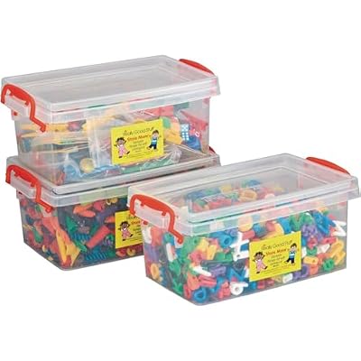 Really Good Stuff Stackable Storage Tubs with Locking Lids, Medium, Set of 3