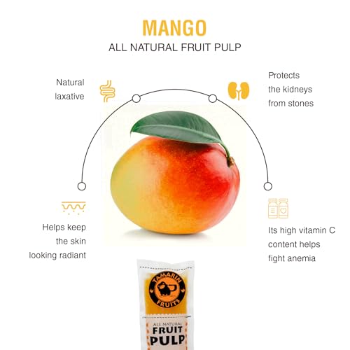 Tamarin Fruits All Natural Frozen Fruit Pulp perfect for Juicing, Cocktails, Smoothies, Desserts, and Baking, No Sugar Added, Gluten Free with No Preservatives, (Tropical Fruit Mix, 4lbs)