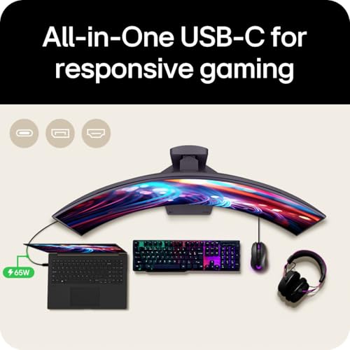 Image of LG Ultragear 39GX900A-B 39 inch OLED Curved WQHD Gaming Monitor - 240Hz, 0.03ms, G-SYNC & FreeSync Premium Pro, HDMI 2.1, DisplayPort 1.4, USB-C, VESA, Anti-Glare, HDR Curved (Renewed)