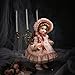 Cloveray 16-Inch BJD Vinyl Bisque Doll, Scale Poseable Vintage Court Doll with Victorian Dress, Collectible Doll with Gift Box for Display, Decoration, Birthday Gift Name Porcelosia (Pink)