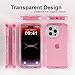 Follaroma for iPhone 14 Pro Max Case, Heavy Duty Shockproof Protection Phone Cases, Anti-Drop, Durable Dual Layer Transparent Protective Cover Compatible with iPhone 14 ProMax, 6.7 inch,Crystal Pink