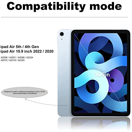 Soke Ipad Air 5Th Generation 2022/Air 4Th Generation 2020 Case With Pencil Holder,Support Touch Id/Ipad Pencil Charging Lightweight Smart Cover With Soft Tpu Back For Ipad Air 10.9 Inch(Navy Blue) #TOP1