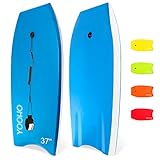 YOOHO Bodyboard 33 inch/37 inch/41 inch Lightweight Premium Body Board with Coiled Wrist Leash HDPE Slick Bottom for Beach Ocean Sea River Pool Perfect Surfing for Kids Teens and Adults-1 Pack