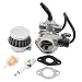 Produktbild GOOFIT Vergaser 19 PZ19 Motorrad mit Luftfilter 35 mm mit Zündkerzen Ersatz für 2-Takt 50 cc 70 cc 90 cc 110 cc 125 cc Pitbike ATV Quad Moped Scooter Go Kart Silber