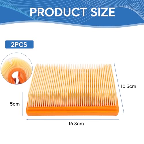 Miniatura 3 de Kaiyaner 2 Piezas Filtros Aspiradoras Para Karcher Wd4, Wd5, Wd6, Mv4, Mv5, Mv6, Wd5p Y Wd6p Premium. Kfi 4410 - Filtro Plano Plisado De Repuesto Para Kärcher Wet