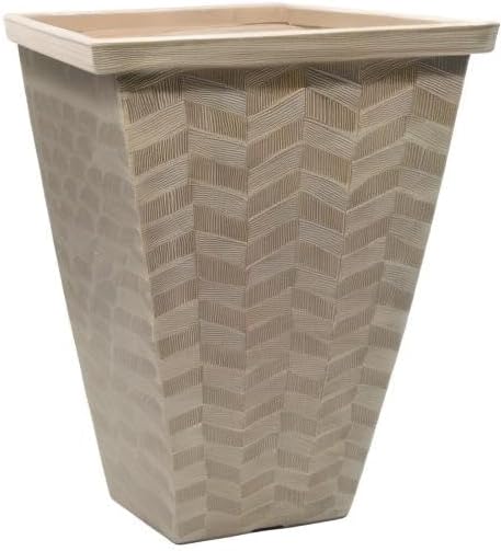 Miniatura 8 de The HC Companies Borden - Maceta de 21 pulgadas de alto para plantas al aire libre, maceta de plástico ligera con orificio de drenaje y tapones para