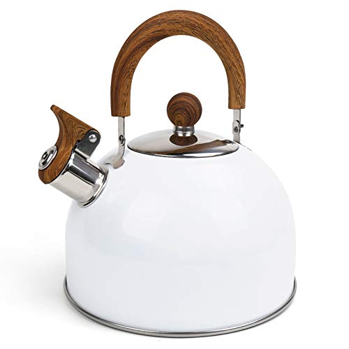 Flantor Tea Kettles Stainless Steel Whistling Teapot, 2.5 Quart Whistling Food Grade Stainless Steel Teapot, Stovetop Water Kettle Whistling Tea Kettles With Anti-Heat Silicone Handle #TOP9