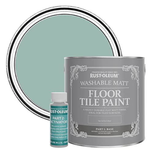 Rust-Oleum Blue Washable Matt Floor Tile Paint - Coastal Blue 2.5L