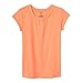French Toast Big Girls' Short Sleeve Crew Neck Tee, Peach, 10/12