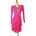 ZHQNZJF Tassel Latin Dance Competition Dresses Cha Cha Salsa Performance Costume with Rhinestone Ballroom Dance Training Outfit,Pink,L, Large