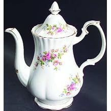 ROYAL ALBERT - MOSS ROSE - COFFEE POT S/S 4 CUP -NEW EX FACTORY- RARE - UK MADE