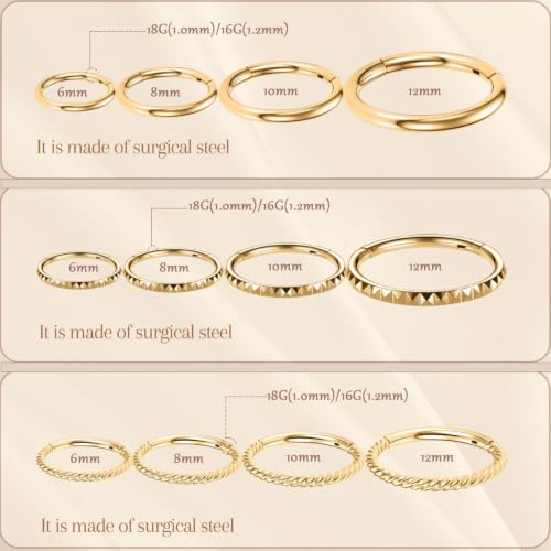 AROWRO 3 Pcs Conch Piercing Jewelry Cartilage Earrings for Women Conch Hoop by AROWRO - Used condition - Image 6