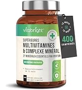 Multivitamines et Minéraux 400 Comprimés Femme/Homme, Complément Alimentaire Anti-Fatigue Immunité Adulte, Cure Vitamine