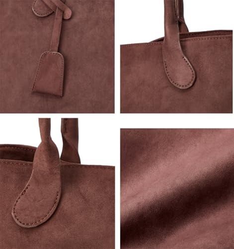 Bolso Mujer Hobo Tote Grande Capacidad Retro Beige miniatura 2