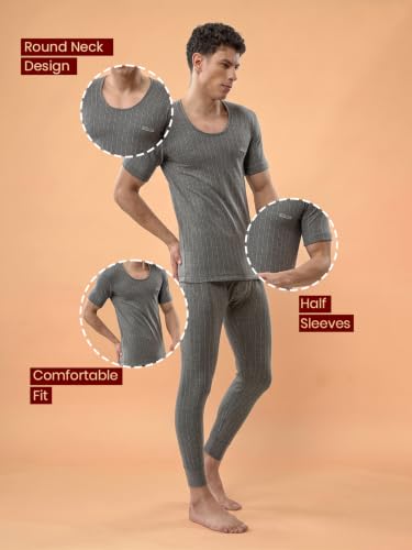 Image of Lux Inferno Men's Round Neck Thermal Vest | Half Sleeves | Regular Fit | Pack of 1