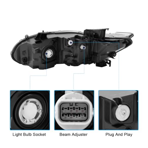 YEWISE RightSide Headlights Assembly Fit for 2018-2020 HONDA ACCORD Halogen by YEWISE - Used condition - Image 4