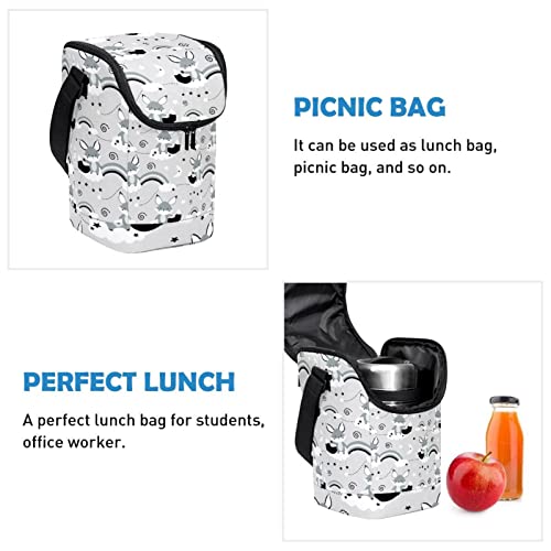 Bolsa de almuerzo con correa ajustable grande y estampado de zorros 3