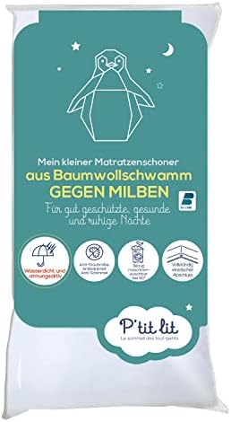 P'tit lit - Anti-Staubmilben-Baby-Matratzenschoner | Wasserdichter Matratzenschoner 60x120 cm - Frottee aus 100% Baumwolle - Saugfähig und leise - Oeko Tex®