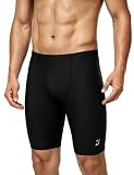 Roadbox Swim Jammers for Men Racing Athletic Quick Dry Swimsuit Endurance Training Competitive Swimming Shorts UPF 50+ Black