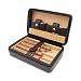 Produktbild Zigarettenschachtel Zigarren-Humidor Travel tragbare Zigarettenetui Hält 4 Zigarren Zigarrenschneider Zedernholz Futter Premium Leder Cuban Massivholz-Box Männer Gift Box Schwarz ble for das Büro neue