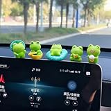 Yexthos 5 PCS Mini Frog Car Dashboard Decor, Cute Frog Car Dashboard Decorations Rearview Mirror Accessories for Woman