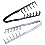 2 Packs Texture Comb - Wide & Fine-Tooth Volumizing Hair Styling Tool, Anti-Frizz Fluffy Hairbrush for Men & Women, Suitable for All Hair Types (Black + Gray)