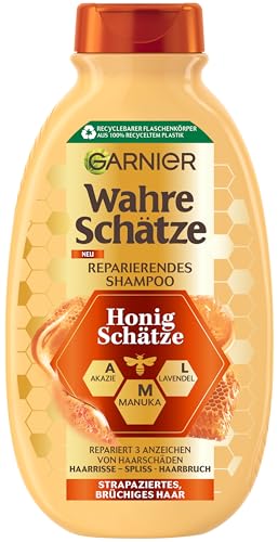 Garnier Wahre Schätze Reparierendes Shampoo Honig Schätze kräftigt und nährt strapaziertes und brüchiges Haar; 250 ml